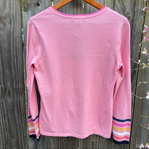 tommy hilfiger sweater shirt Woman Color coral Cable-Knit Striped-Hem Si… - Picture 3 of 5